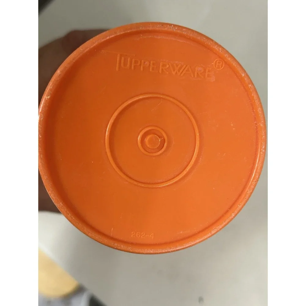 Vintage Tupperware Orange Tumbler 262-4 with Flip Top‎ Lid  803-4 Retro